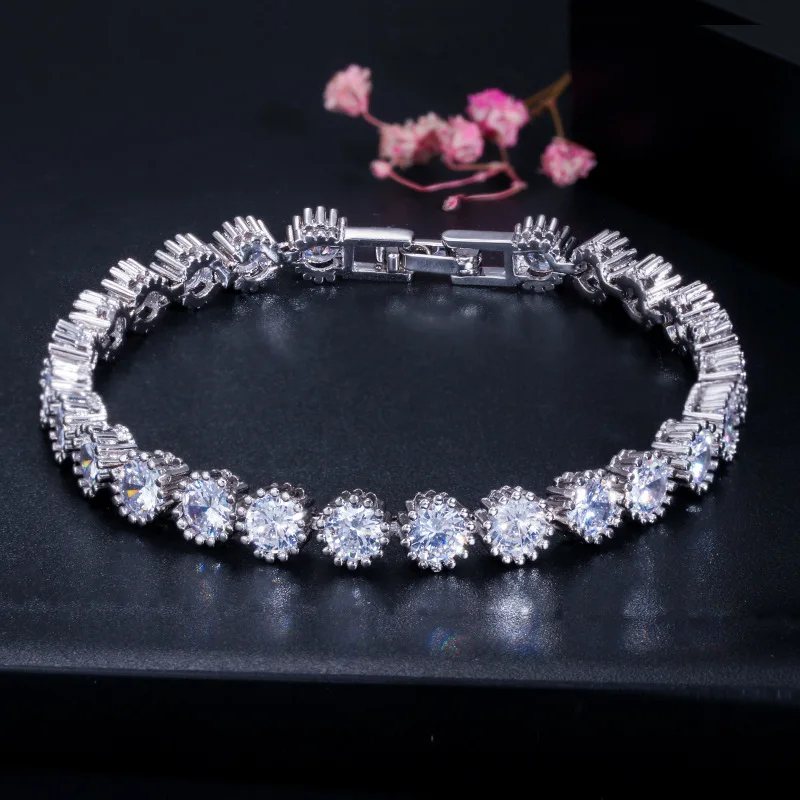 White Gold Wong Rain, богемное, 925 пробы, серебро, создан Муассанит, драгоценный камень, браслет, очаровательные женские браслеты, хорошее ювелирное изделие - Цвет камня: White Gold