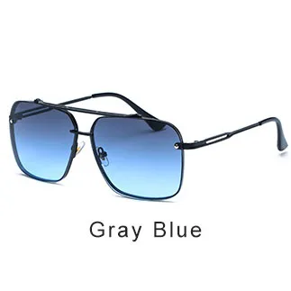 grey and blue Квадратные Солнцезащитные очки для мужчин, Новое поступление, негабаритная оправа, градиентные Ретро винтажные очки для женщин, Gafas Oculos UV400 1157 - Цвет линз: grey and blue