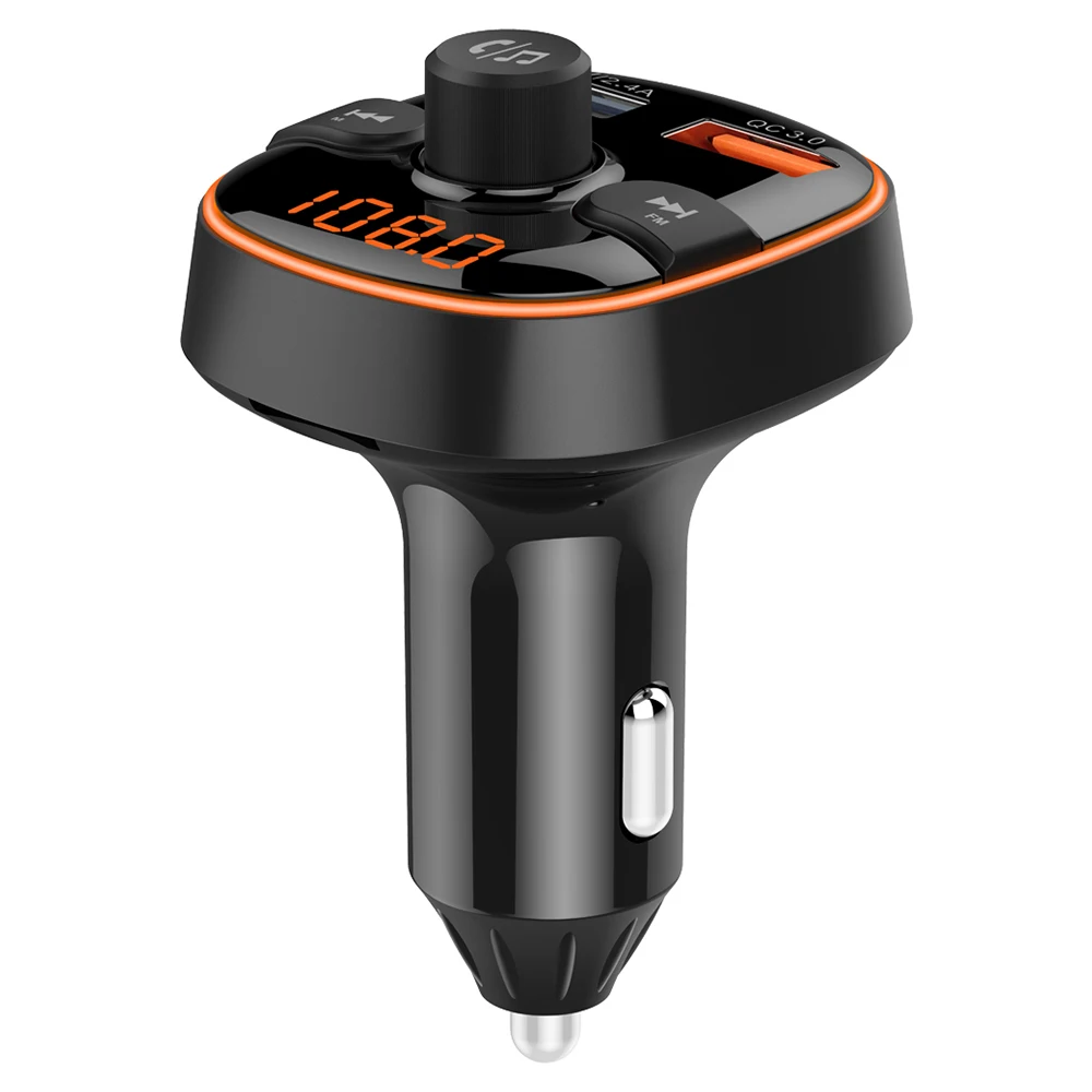 Onever fm-передатчик, беспроводной Bluetooth 5,0, гарнитура, Автомобильный mp3 плеер, Bluetooth, комплект, FM модулятор, двойное USB зарядное устройство, RGB светильник, безопасный
