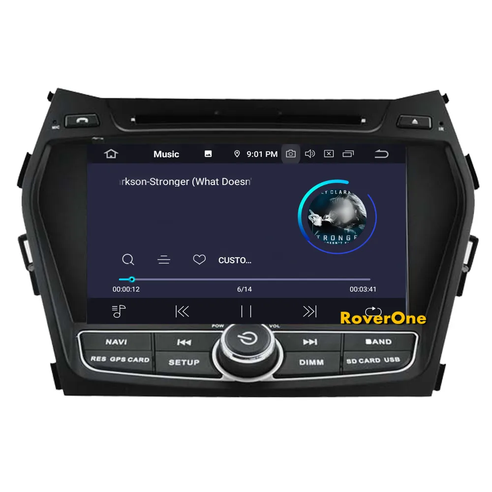 Excellent RoverOne Car Radio DVD GPS For Hyundai IX45 Santa Fe Android 9.0 Octa Core Touchscreen Multimedia Player Head Unit Bluetooth 10