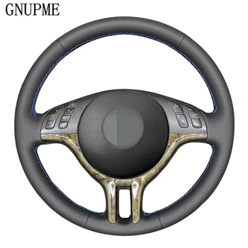 

DIY Hand-stitched Black Genuine Leather Car Steering Wheel Cover for BMW X5 318i 325i 330ci E46 E39 E53 Z3 E36/7 E36/8