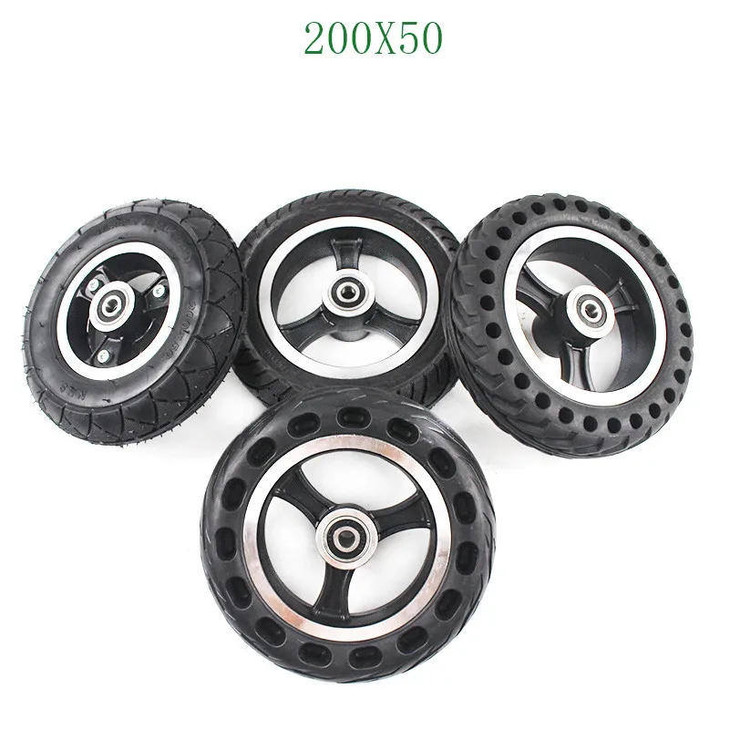 4 типа 200x50 8 дюймов Твердые TyreWith Ступицы Колеса Мобильность Скутер инвалидная коляска ступица подходит газовый скутер электрический скутер автомобиль