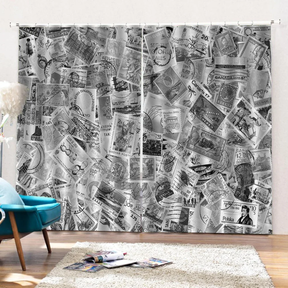 grey curtains picture 3D Curtain Luxury Blackout Window Curtain Living Room Decoration curtains