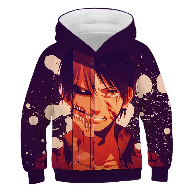 Sudadera para nios y Ниасе con estampado 3D гигантский de аниме de sangre con сомбреро Liwell Акерман