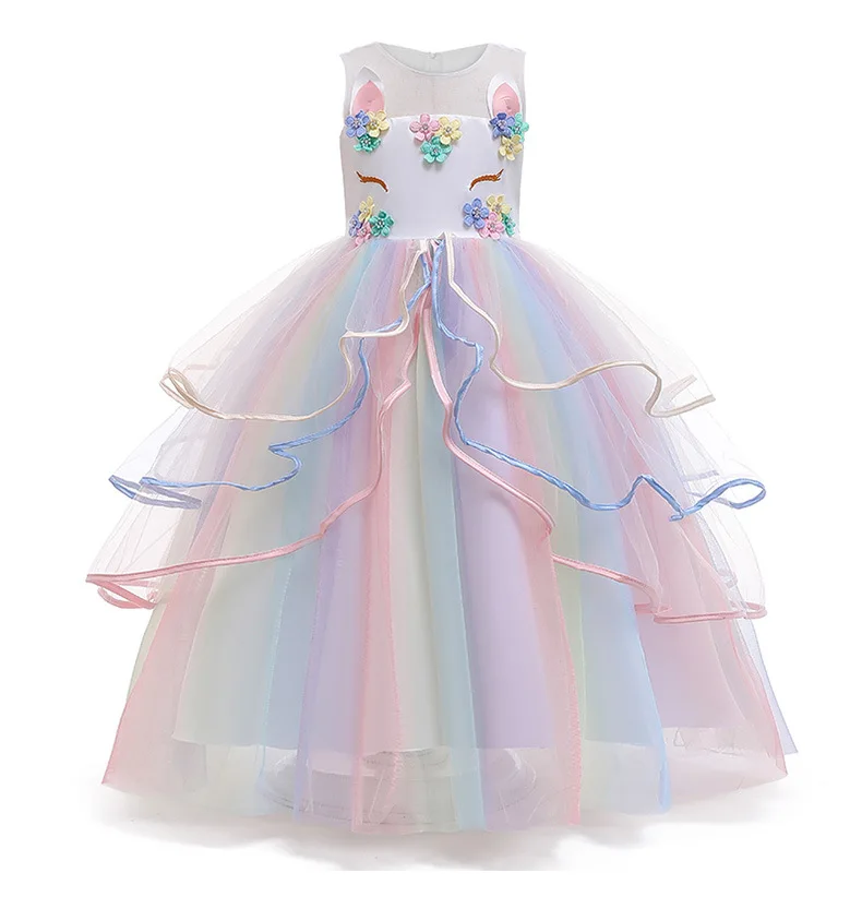 Unicorn Rainbow Party Dress With Wings