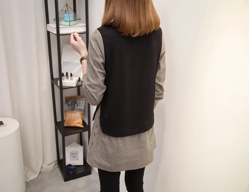 Новая футболка большого размера с длинными рукавами, топы, женские свободные базовые рубашки, длинные поддельные две трикотажные рубашки