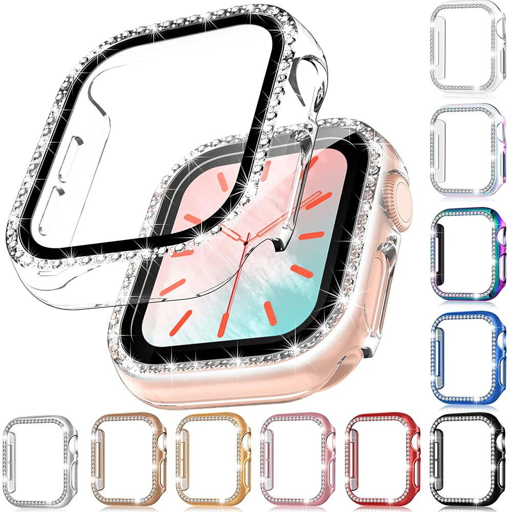 Чехол-бампер с алмазами защитный чехол для Apple Watch серии 7 6 SE 54 38 мм 42 Iwatch 45 41 40 44 |