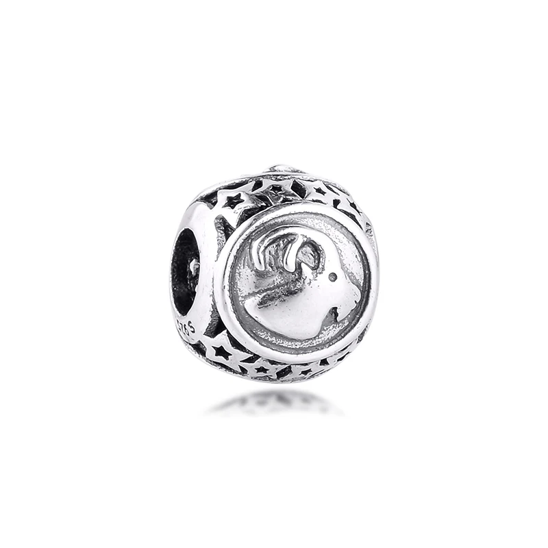 Подходит для Pandora Браслеты Козерог Знак зодиака кулон подвески 100% серебряные