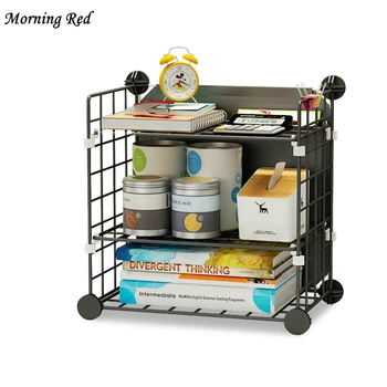 

Desktop Storage Rack Office File Holder Cosmetic Bath Products Organizer Shelf Kitchen Detachable Sturdy Metal Frame for Home
