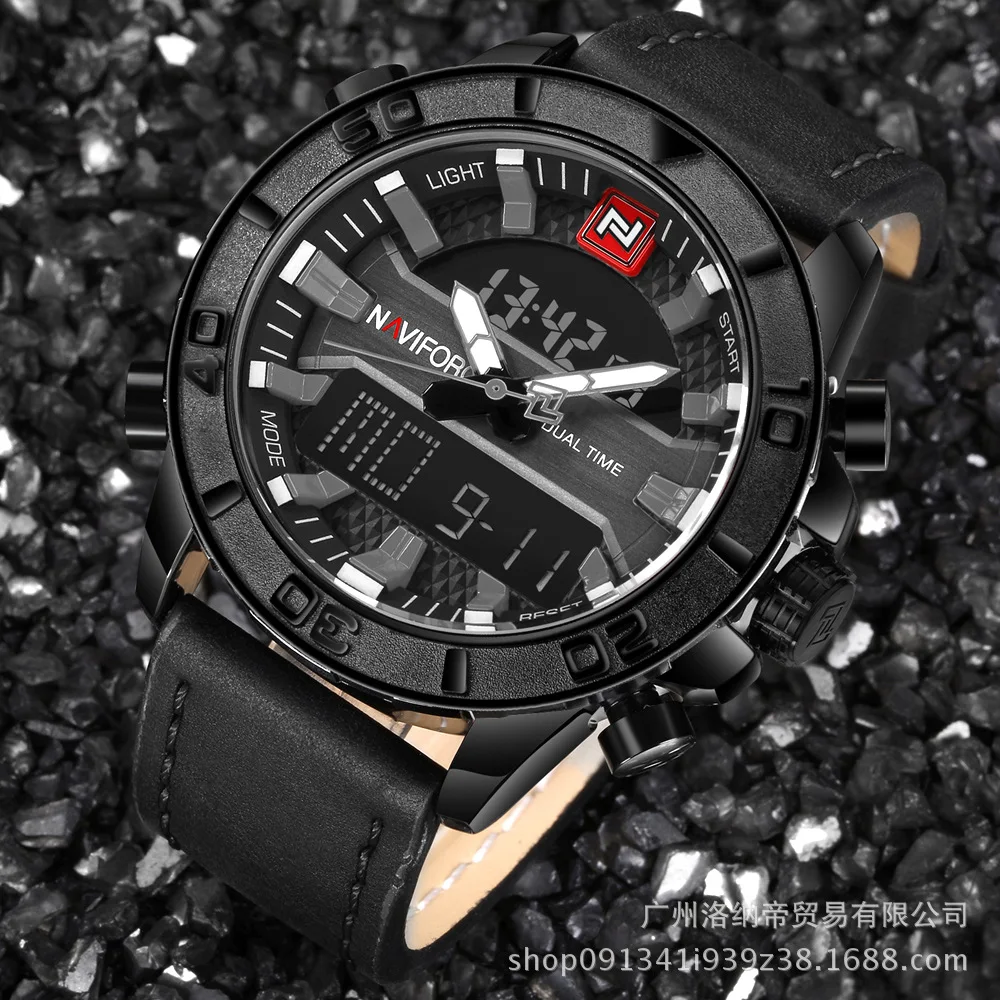 

Xiang naviforce Original Factory Genuine Product Multi-functional LCD Display Waterproof Large Dial Outdoor Sports Watch 9114