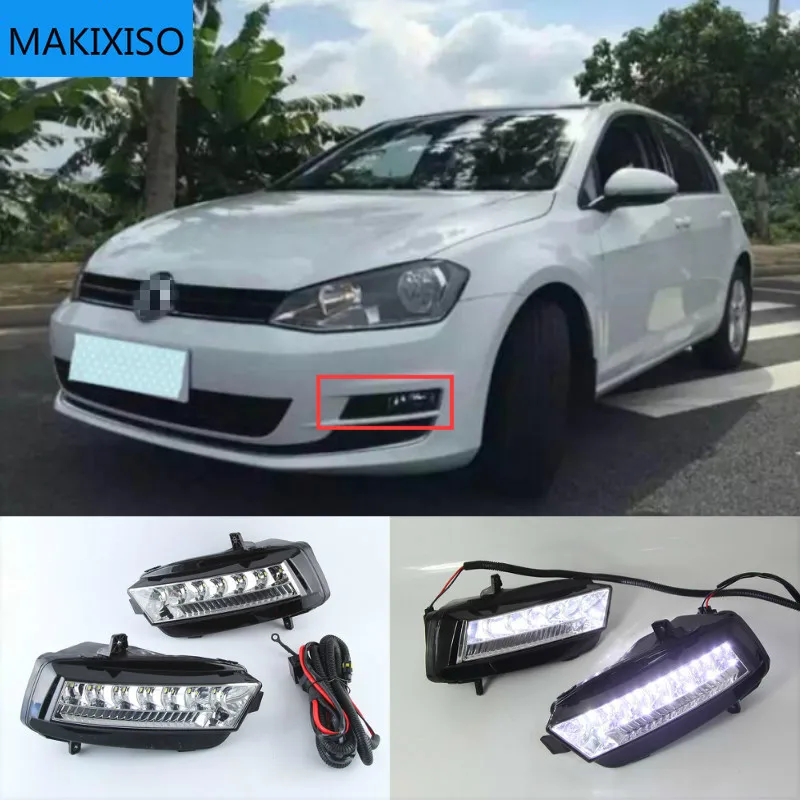 

1 Set LED Daytime Running Light Car Accessories 12V DRL Fog Lamp cover For VW Volkswagen Golf 7 2013 2014 2015 2016