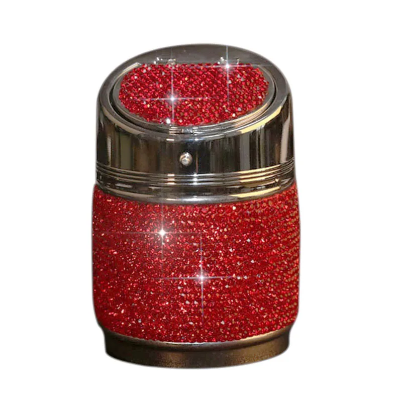 

Diamond Car Ashtray Shiny Auto Ashtray With Cover For Car Great Gift For Women Girls Gules