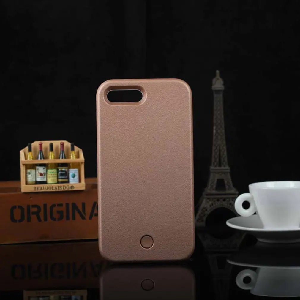 Luxury Rose Gold Phone Case For iPhone 6 6s 7 8 Plus X Perfect Selfie Light Up Glowing Cover Bag |