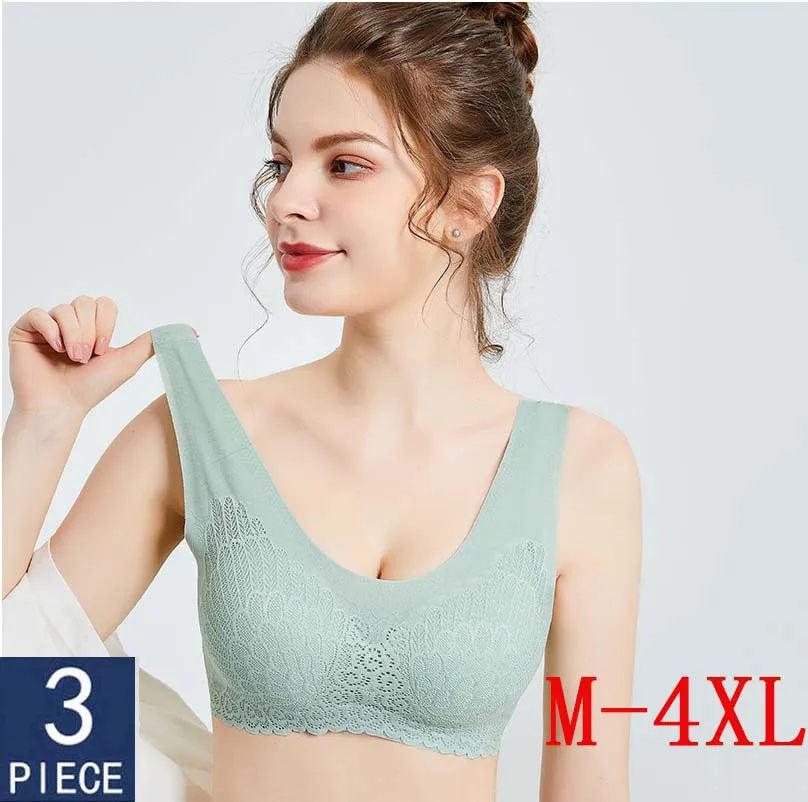 La promoción 3 pcsLink sin látex Bra con Pad Thai de látex ropa