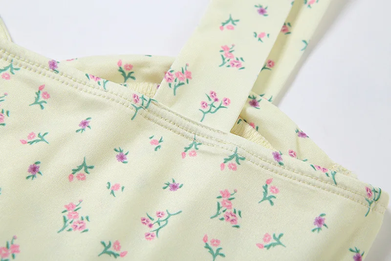 Yissang Print Floral Lace Up Bow Summer Bodysuit Women Backless Straps Corp Top Short Jumpsuit Sexy Playsuit Beach Wear Mujer