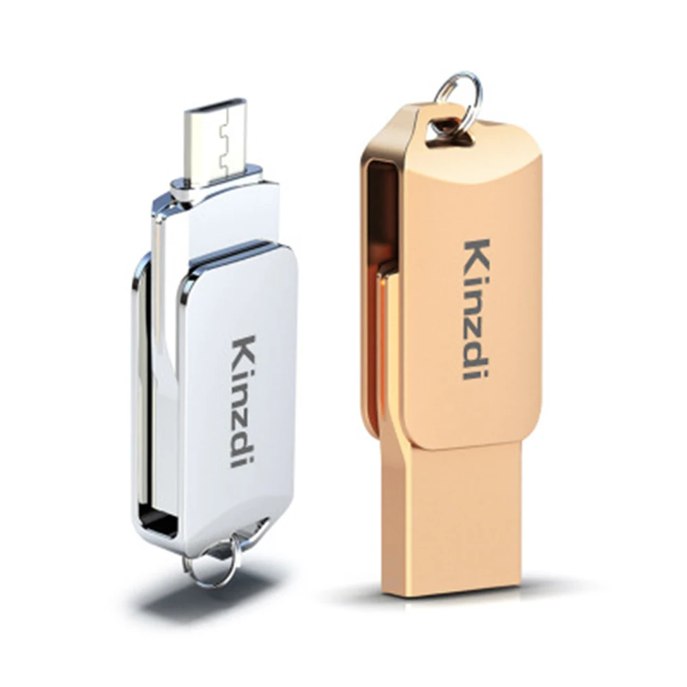 Мода OTG флеш-диск USB 2,0 32GB 64GB 2в1 карта памяти U диск для телефона портативный флэш-накопитель для компьютера мобильный-розовое золото