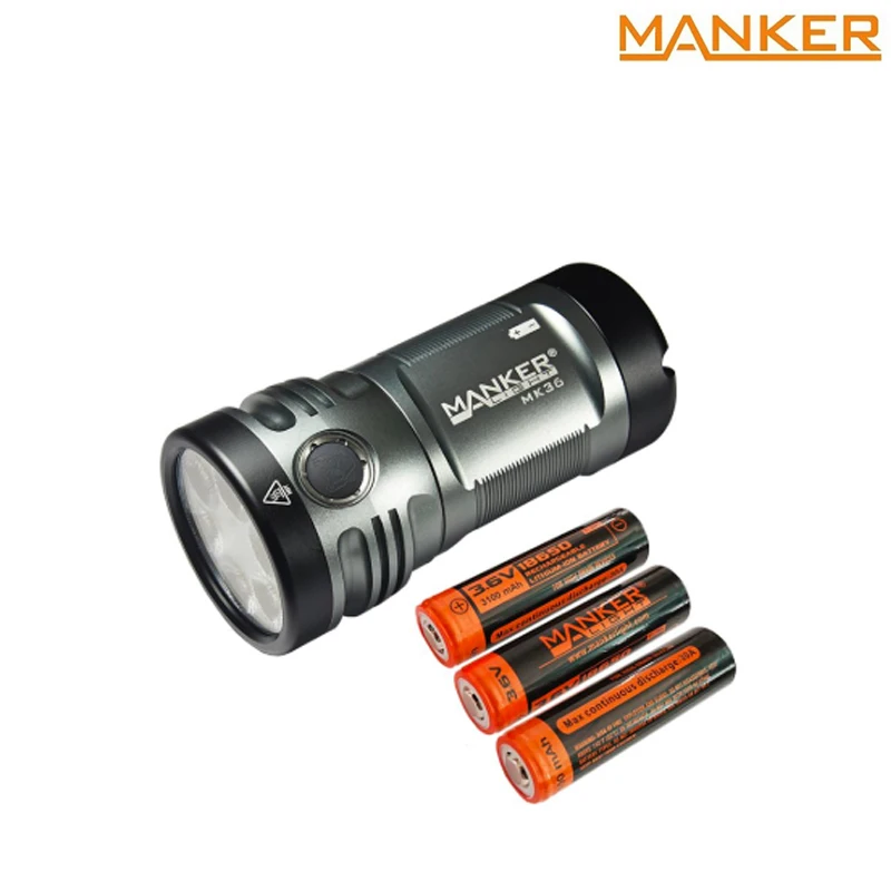 Manker MK36 12000 люмен 6x CREE XHP50.2 светодиодный фонарик+ 3x3100 мАч высокоразрядные батареи 30A 18650