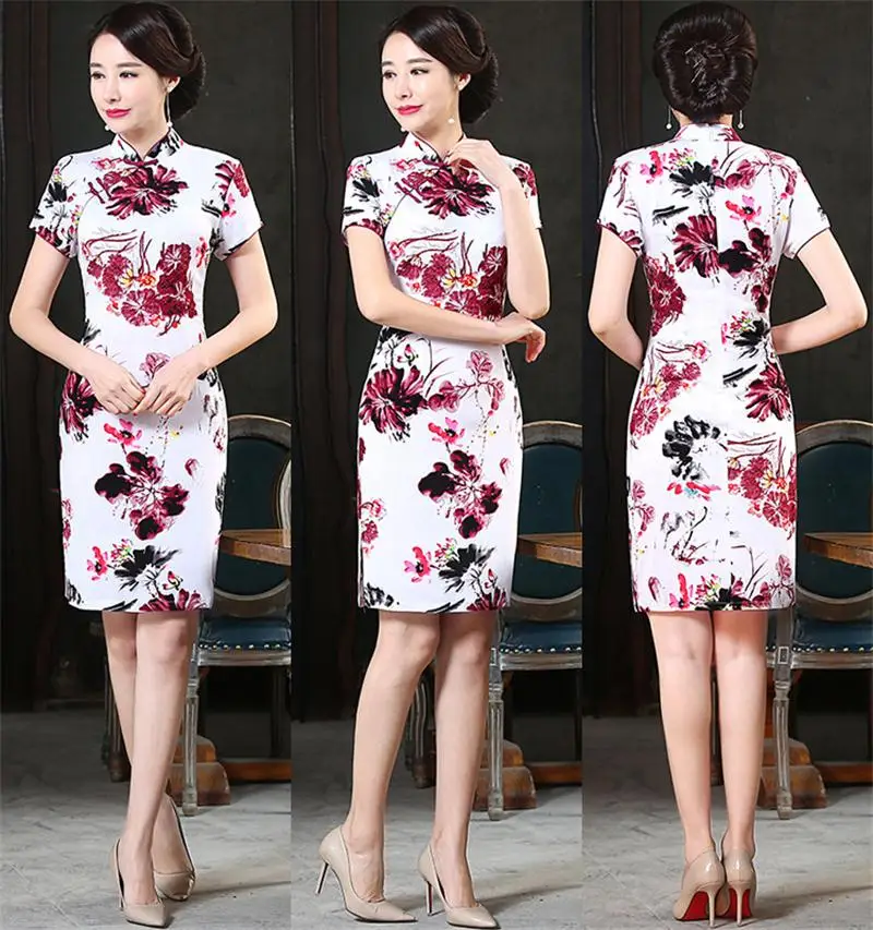 Сексуальный Улучшенный чёнсам элегантный тонкий китайский воротник Qipao размер S-3XL