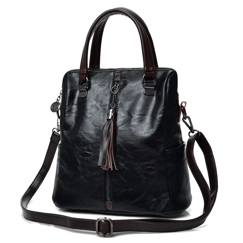 Luxury Vintage Women Tassel Backpack Female Leather Rucksack School Shoulder Bag for Girls Sac A Dos Travel Bags Bolsas Mochila | Багаж и