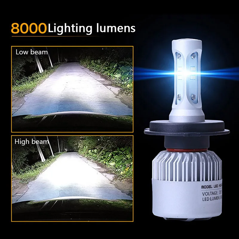 CARCTR H1 H3 H4 H7 Led H8 H9 H11 9005 9006 9012 9004 9007 Светодиодные Автомобильные фары лампы 8000LM чипов CSP 6500 к 35 Вт авто фары