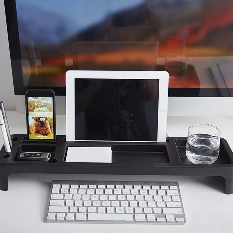  Tabletop Storage ShelfMulti-Functional Office Storage SuppliesComputer Keyboard Sorting RackStation
