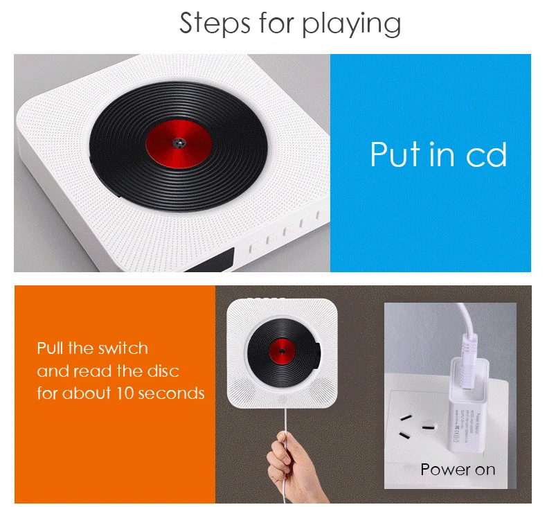 Bluetooth CD-плеер с динамиком CD-плеер с функцией радио Поддержка u-блюдо TF карта обучающее устройство для детей