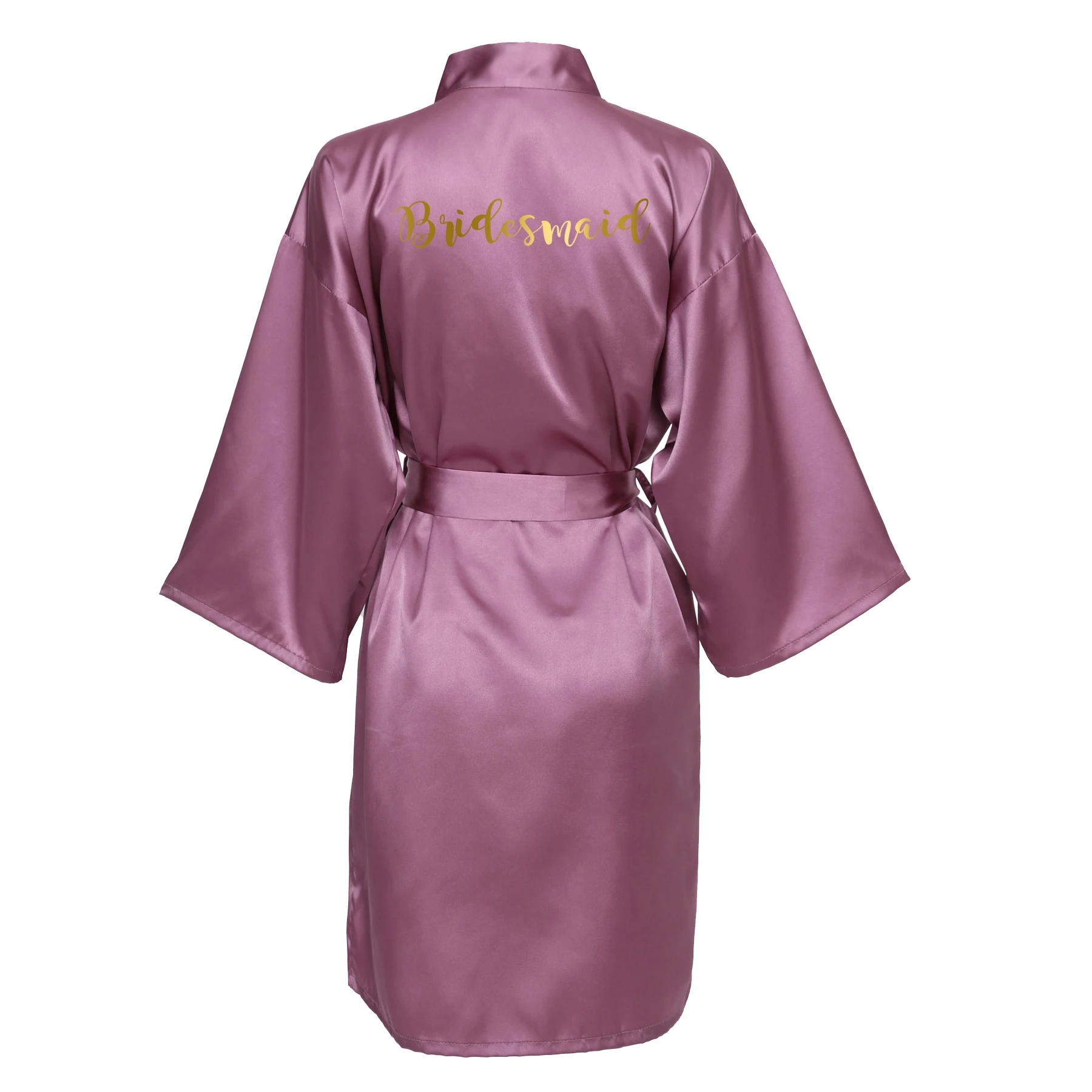 mauve bridesmaid Owiter цвета шампанского, атласное шелковое женское кимоно, халат, халаты для невесты, невесты, подружки невесты, халат, одежда для сна, сексуальный халат для невесты - Цвет: mauve bridesmaid