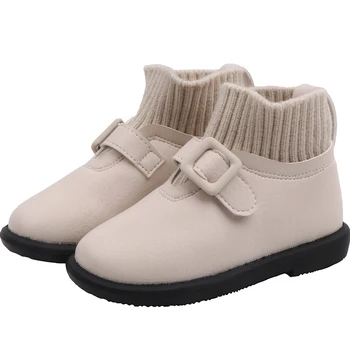 

2020 Kids Boots Autumn Winter PU Leather Waterproof Girl Shoes Zip Rome Solid color Little Martin Boots Fashion Baby Boots