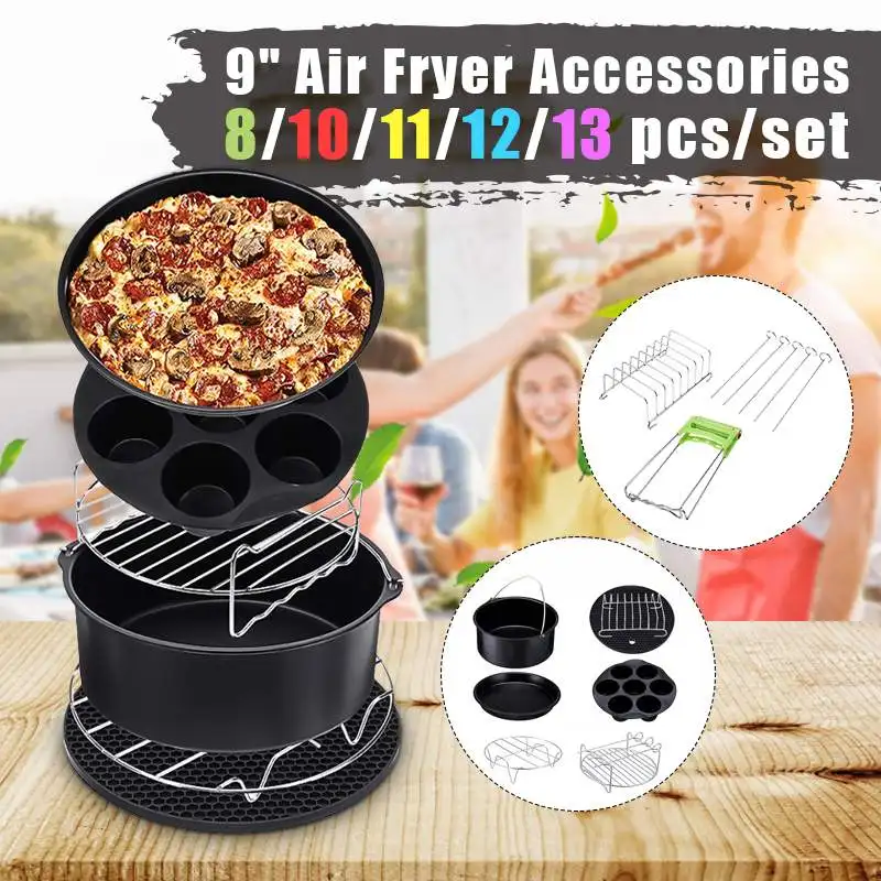 etc. Con libro de cocina Accesorios de la freidora XL Air de 9 pulgadas 12 pz adecuado para 5.3 QT-6.8 QT pasteles adecuado para pizza