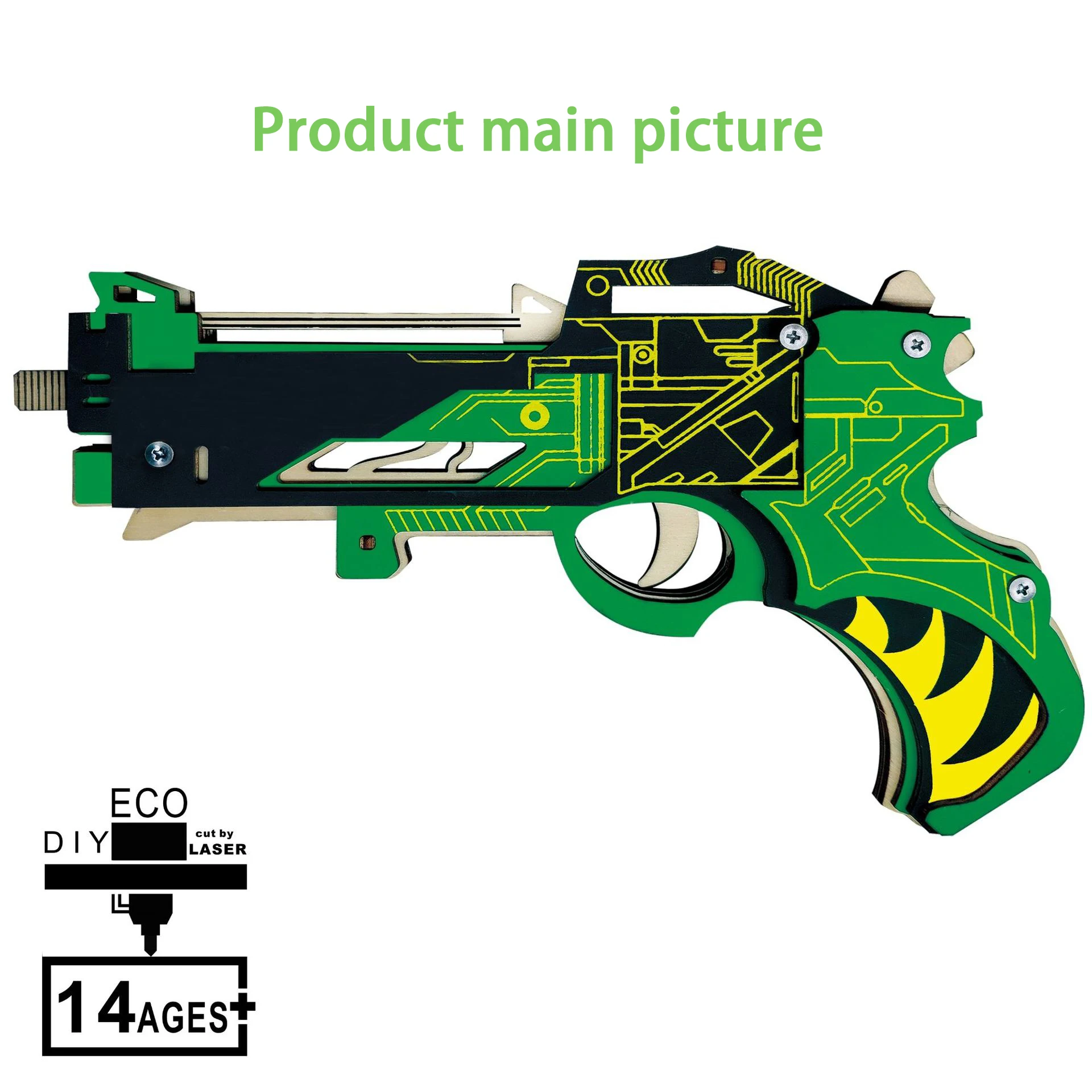 Деревянный 3D пистолет головоломка оружие Модель игрушки машины передачи