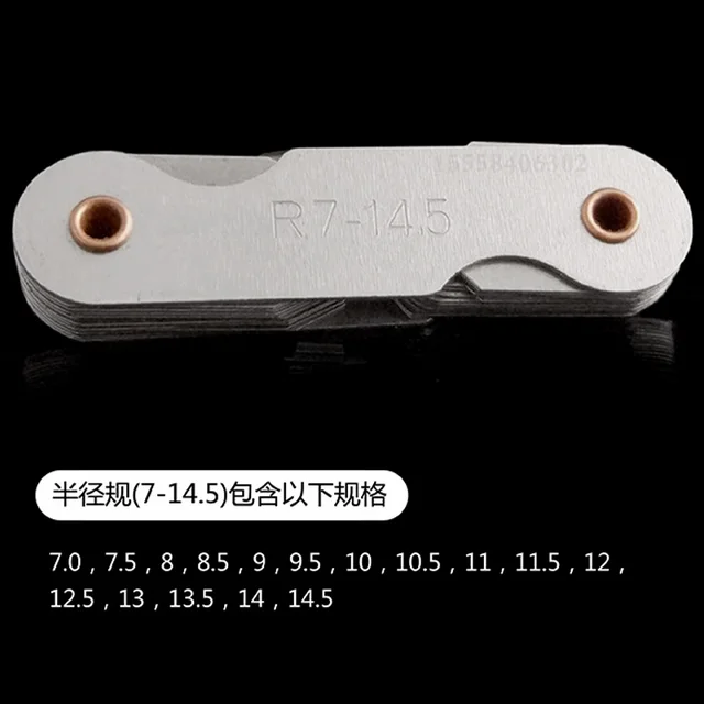 Set Calibri Raggio In Acciaio - 4 Pezzi, Per Misurazione Convessa/Concava