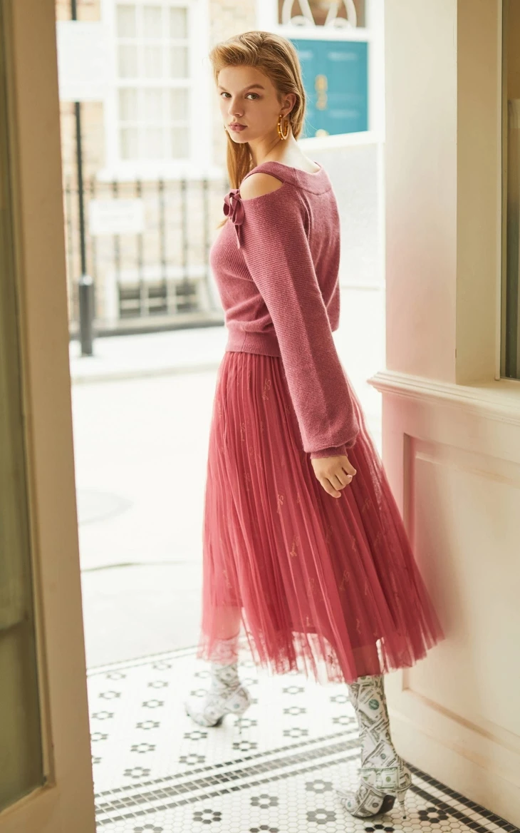 Vero Moda женское трикотажное платье из двух частей с кроличьим мехом и бантом | 319446529