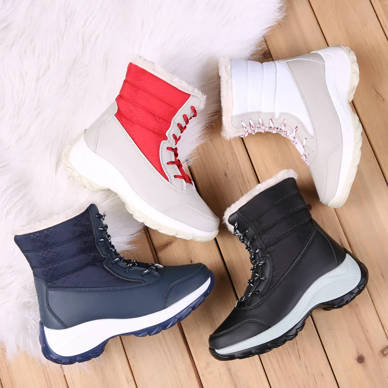 ASUMER/Новинка года; зимние ботинки; женские ботильоны на шнуровке с круглым носком; смешанные цвета; теплые ботинки на платформе; большие размеры