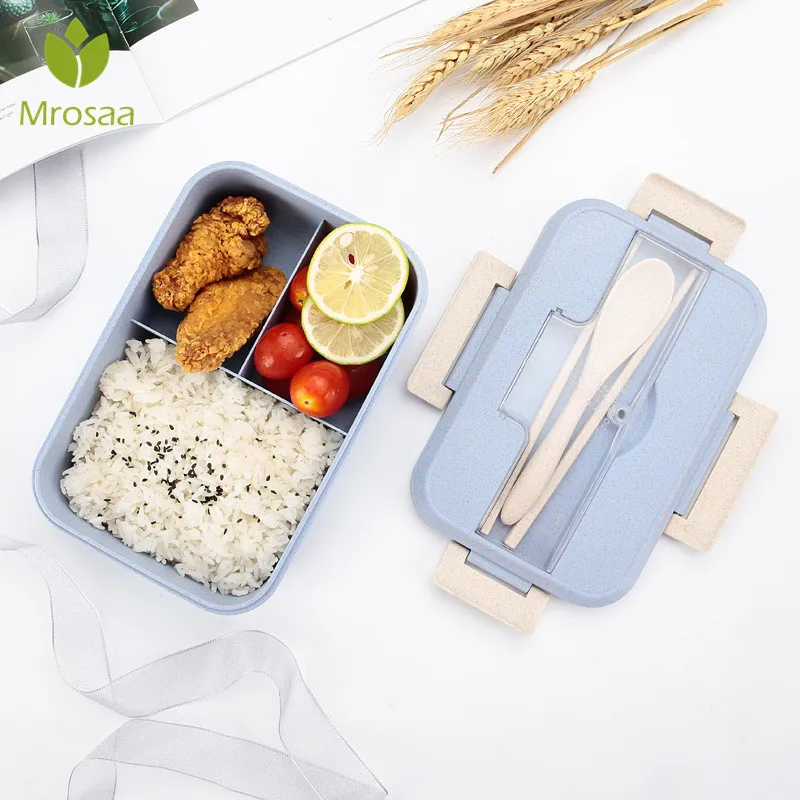 

Portable Healthy Material Lunch Box Wheat Straw Bento Boxes Microwave Dinnerware Food Storage Container School Office Foodbox
