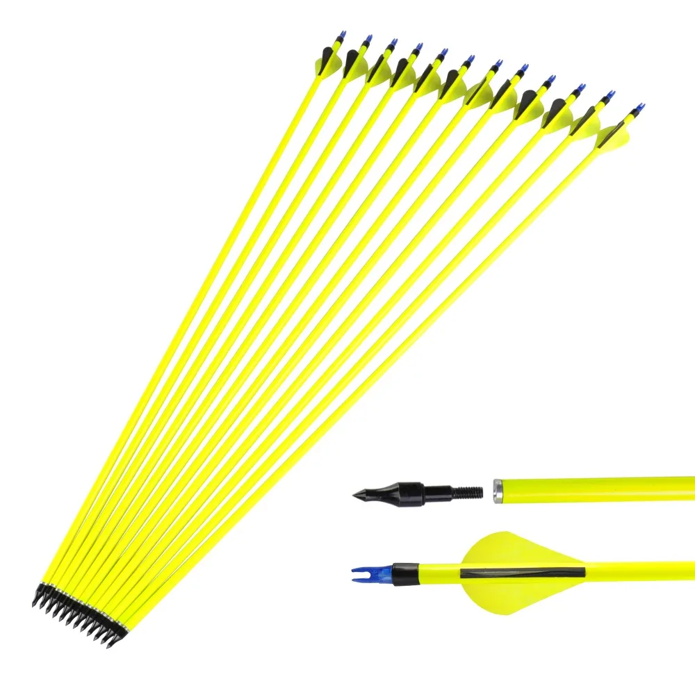 28/30 Inches Mixed Carbon Arrow Spine 500 Diameter 7.8mm for Recurve/Compound Bow Archery Shooting, archery arrows