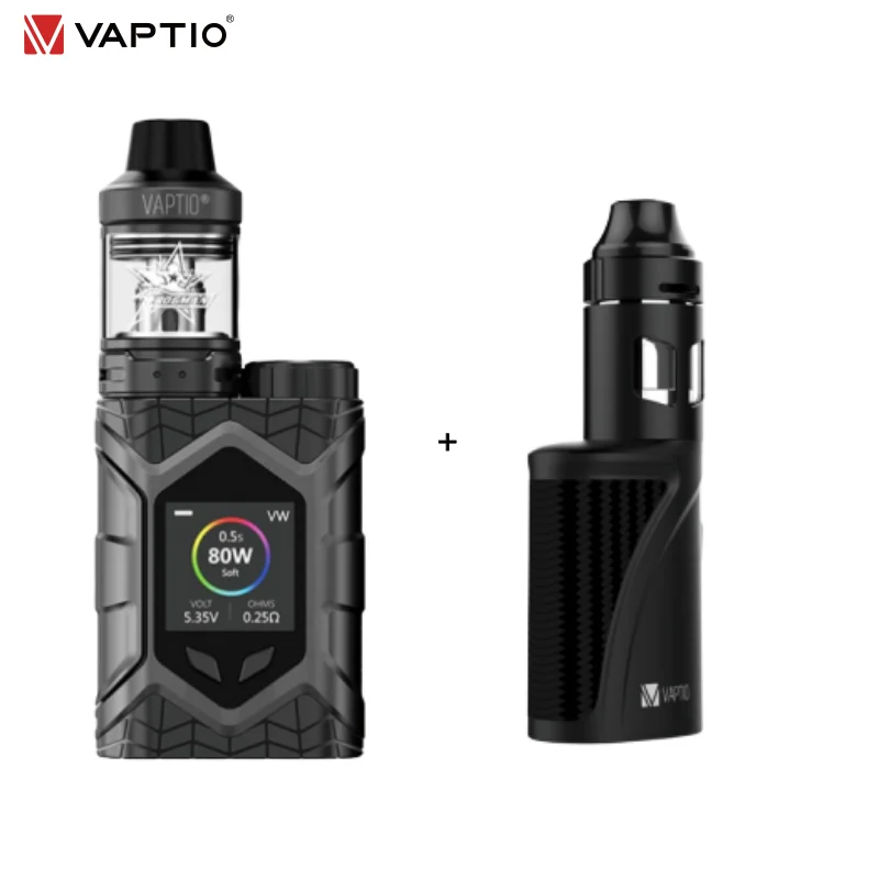  1【Follow get more discount】Vaptio Wall Crawler Vape 80W KIT box mod 5.0ML E-Cigarette TCR 1.3inch T
