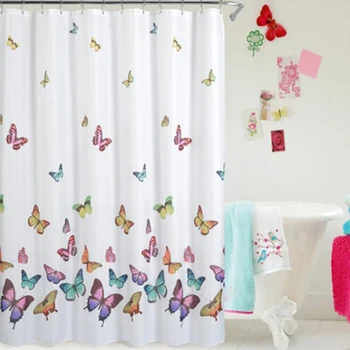 

Butterfly Printed Curtain Waterproof Shower Curtain Simple Printed Polyester Waterproof Shower Curtain