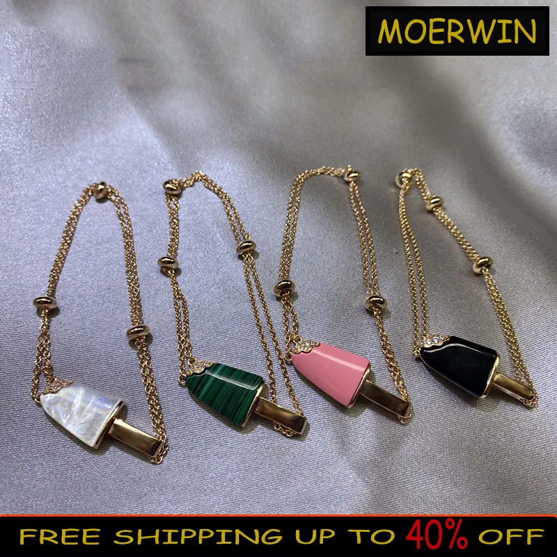 Летний браслет из розового золота с перламутром и мороженым простые модные