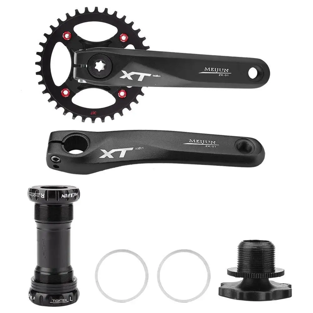 Aluminum Alloy MTB Bike Crankset Hollow Tooth Plate Crank Arm Sprocket Bicycle Chain Wheel with Bottom Bracket Disk BCD