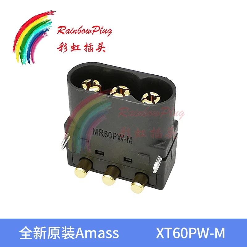 Разъем двигателя Amass MR60PW штекер MR60 гнездо трехъядерный 3-контактный позолоченный
