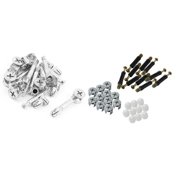 

10 Sets Furniture Cabinet Fixing Screw Locking Cam Bolt Nut Fitting & 10 Sets Furniture Side Connecting 15 x 12mm Cam Fitting Do