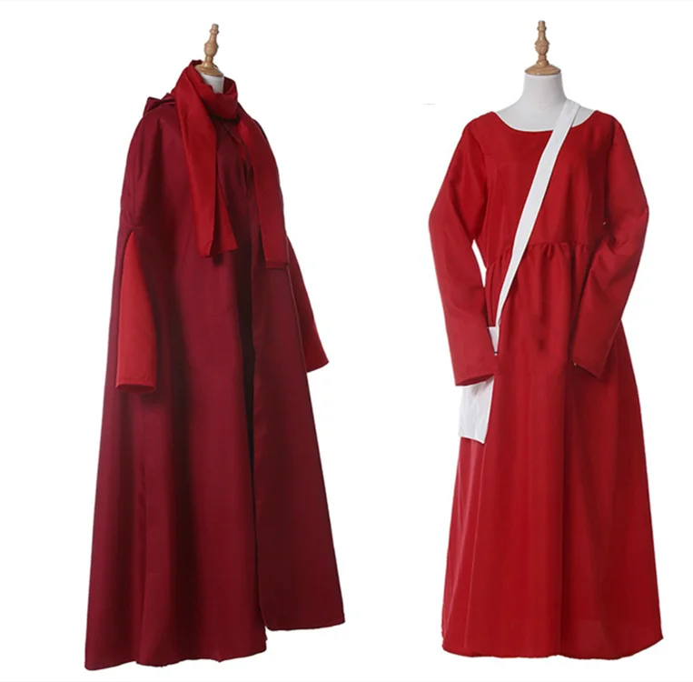 

Halloween women The Handmaid's Tale Season Offred costume June Osborne red dress with cloak costumes any size