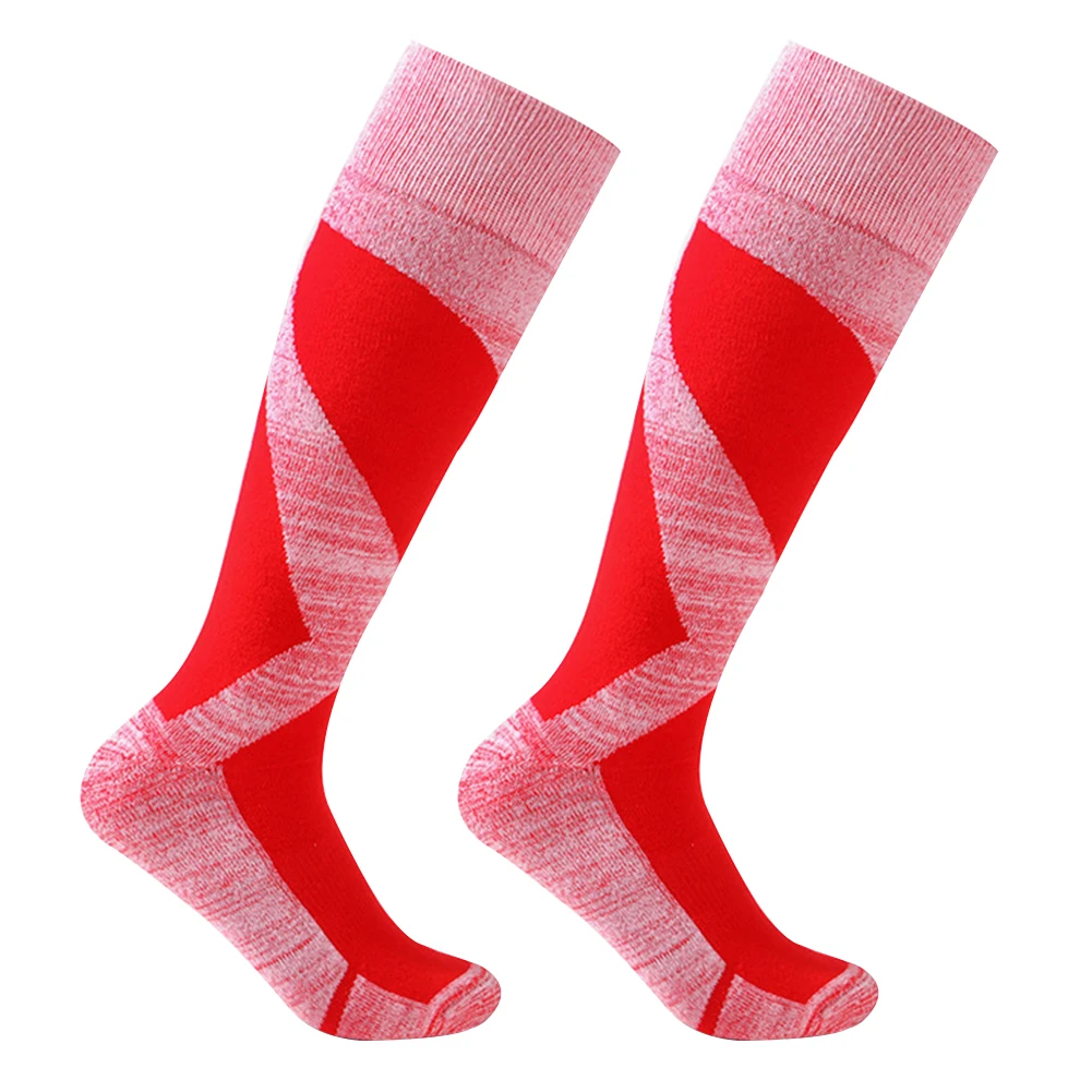 Унисекс уличные лыжные Дышащие длинные спортивные удобные износостойкие зимние альпинистские повседневные утолщенные теплые носки для взрослых - Цвет: Красный