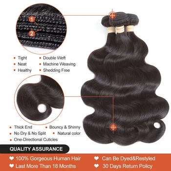 Brazilian Human Hair Weave Body Wave Bundles With Frontal Human Hair 3 Bundles With Closure13x4 Frontal Brazilian Hair Extension 3