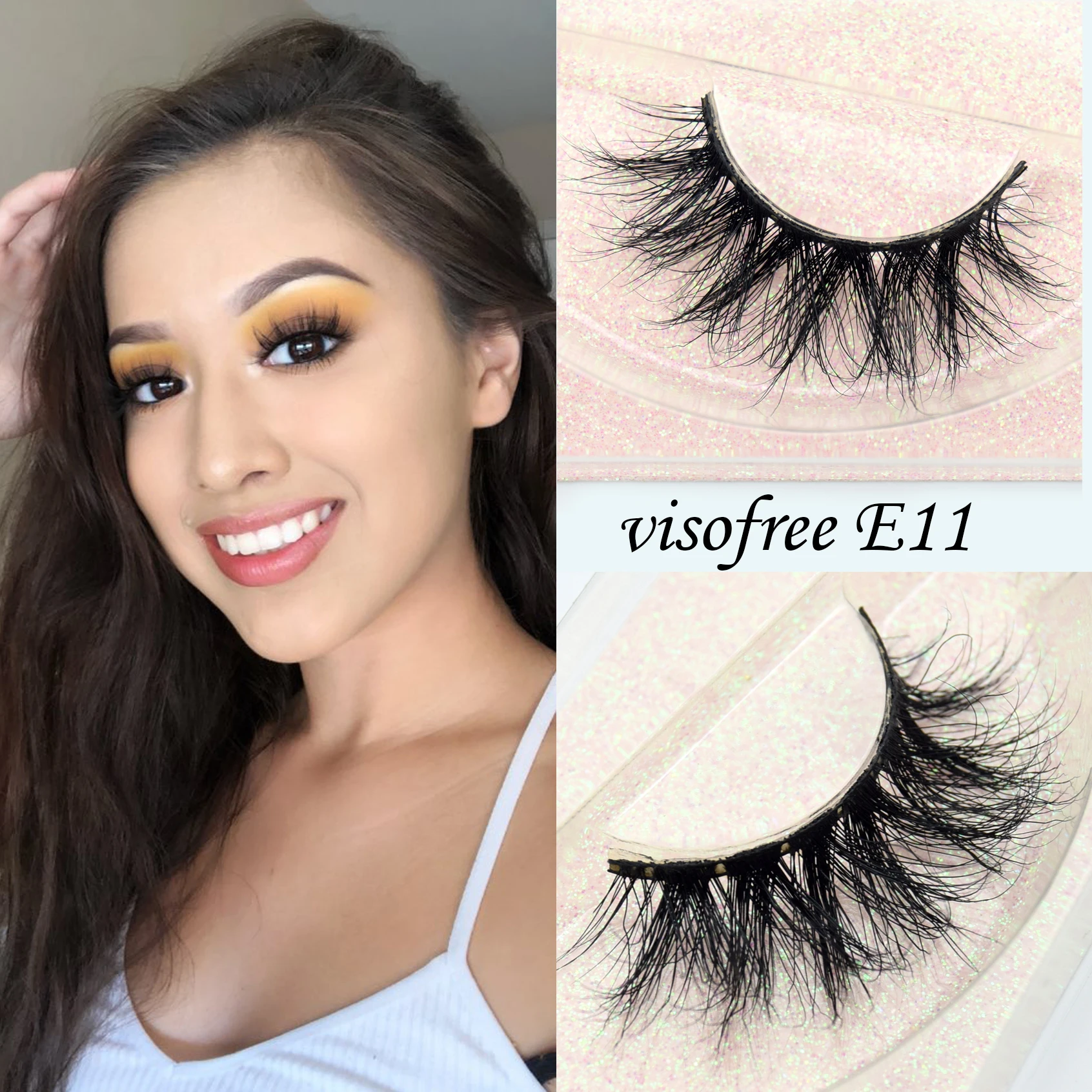 

Visofree Mink Eyelashes Crisscross Natural False Eyelashes Eyelash Extension Full Strip False Lashes Handmade Fake Eyelashes E11