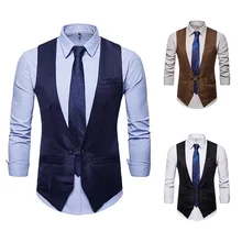 Весна и осень стиль Повседневная мода Мужчины Ouma сплошной цвет v-образным вырезом жилет спортивный костюм жилет