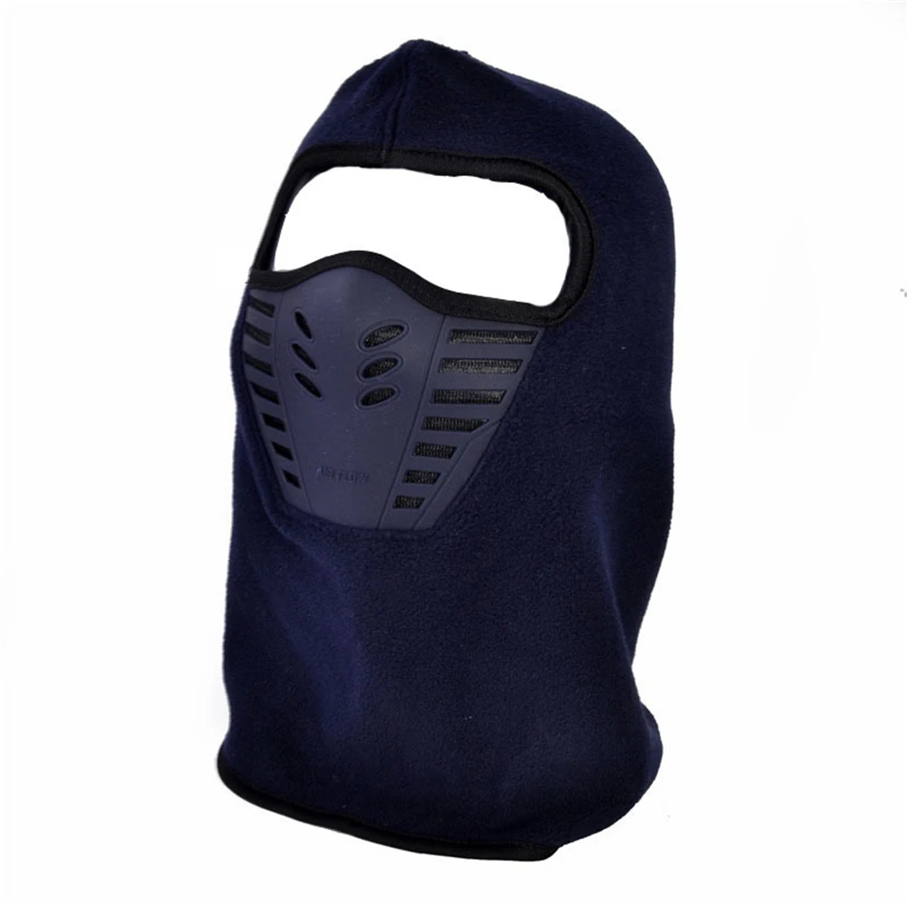 Navy-Blue Открытый езда головные уборы маска ветрозащитный холодной ловли плюшевые кепки теплый шарф полный маска лица THJ99 - Цвет: Navy-Blue