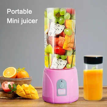 

Portable Fruit Juicer Cup 400ml Personal Blender Small Fruit Mixer USB Rechargeable Juicer Cup for Home Travel LAD-sale