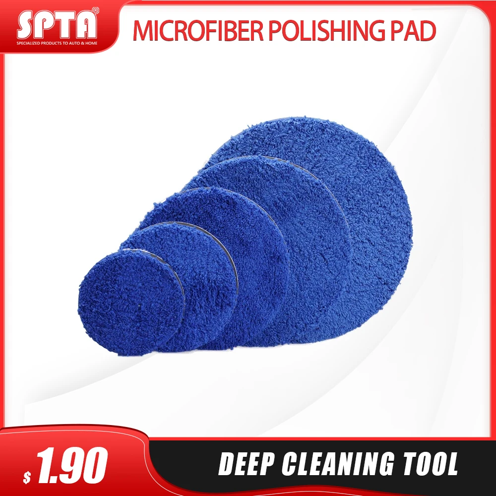 Spta 3/4/5/6/7 Polegada almofada de polimento de microfibra removendo almofadas de tampão de cera substituíveis almofadas de polimento micro fibra para o polidor da da/ro|Disco de polimento| -