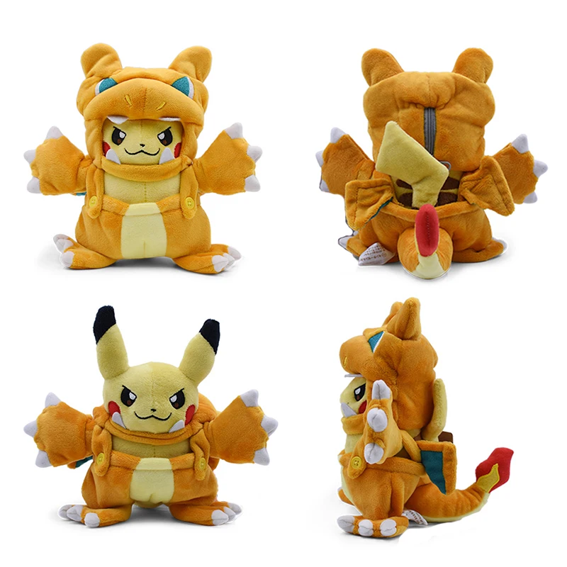 Горячие игрушки 20-24 см 7,9-9,4 ''Пикачу Косплей тиранитар Hydreigon Charizard Snorlax Ampharos Garchomp Мягкие плюшевые игрушки плюш